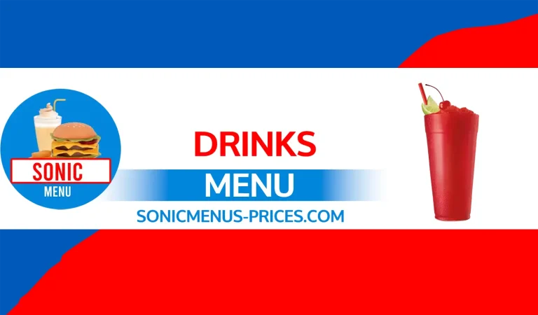 Sonic Drinks Menu 2025