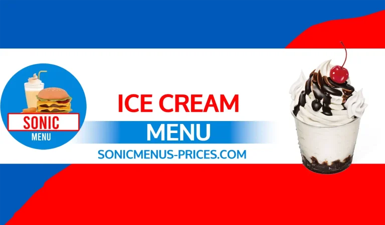 Sonic Ice Cream Menu 2025